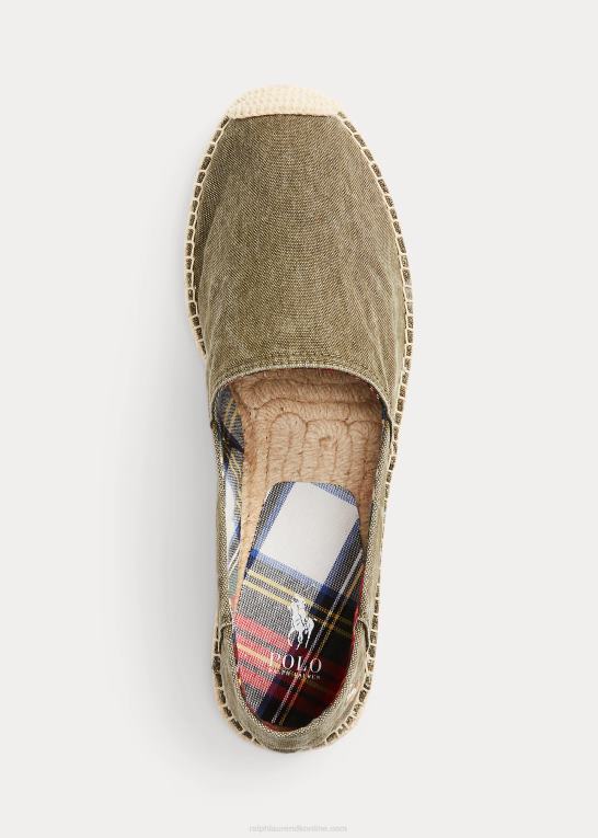 baldakin oliven Mænd Ralph Lauren cevio vasket lærred espadrille Z426B2071