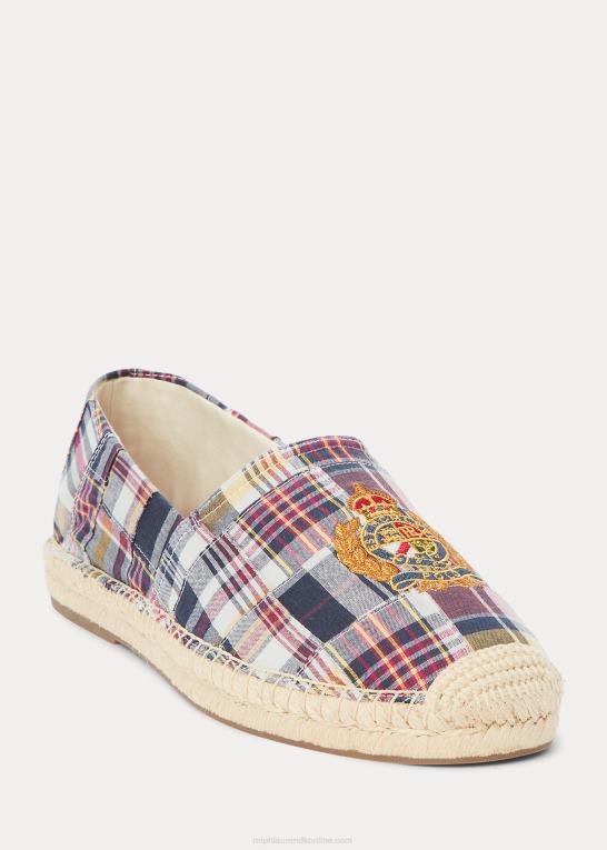 blå multi Mænd Ralph Lauren cevio crest madras espadrille Z426B2073