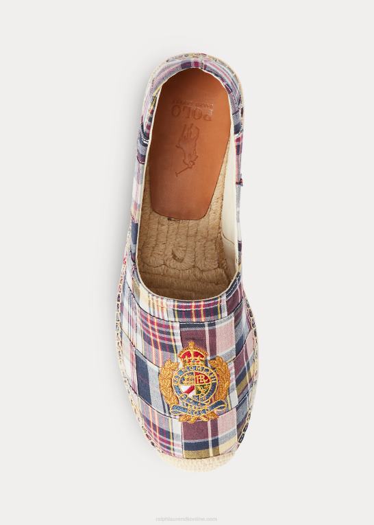 blå multi Mænd Ralph Lauren cevio crest madras espadrille Z426B2073