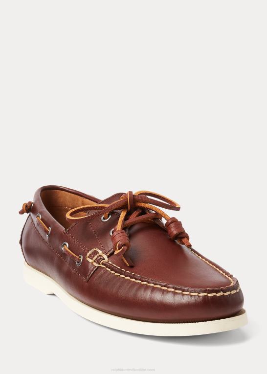 dyb sadelbrun Mænd Ralph Lauren merton bådsko i læder Z426B2077