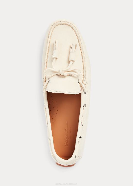 klassisk creme Mænd Ralph Lauren harold kvast kalve-ruskind driver Z426B2164
