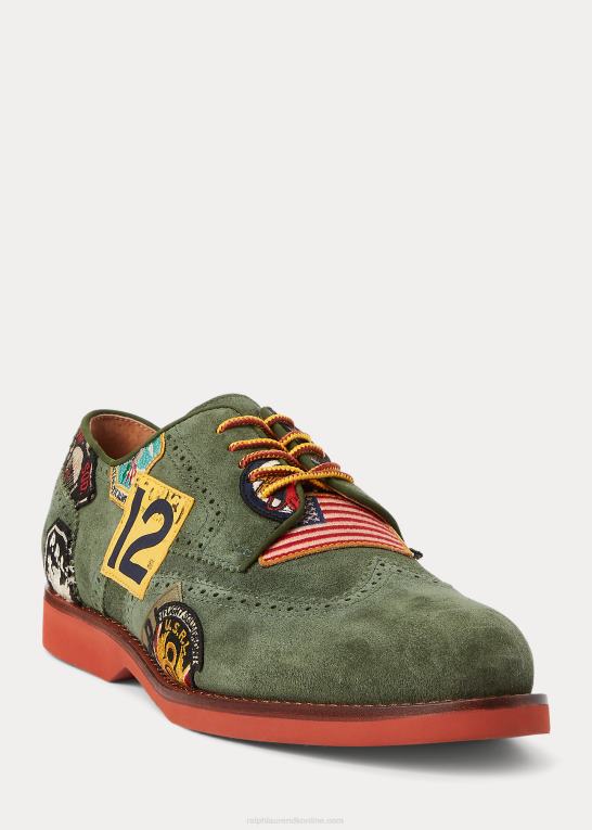 klassisk trist Mænd Ralph Lauren rhett-logo-patch ruskindsvingespidssko Z426B2118