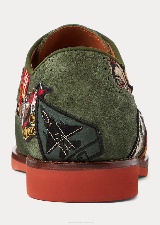 klassisk trist Mænd Ralph Lauren rhett-logo-patch ruskindsvingespidssko Z426B2118