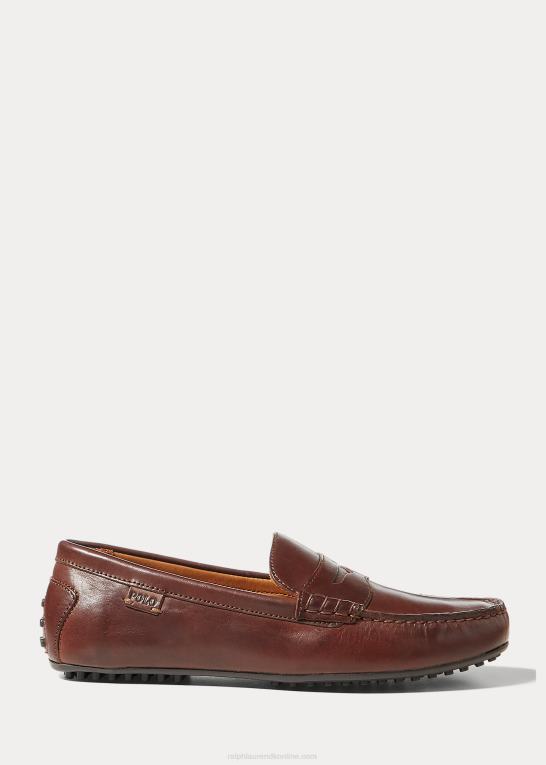 mørkebrun Mænd Ralph Lauren workington læder driver Z426B2095