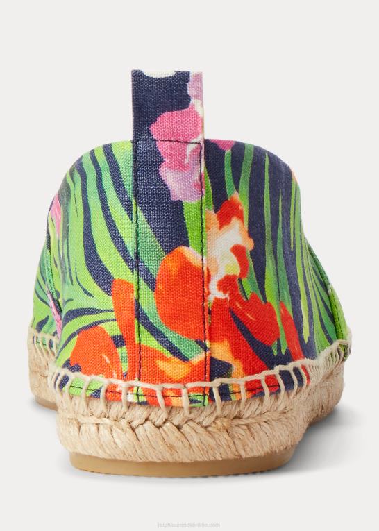 raffineret marine multi Mænd Ralph Lauren bowsworth espadrille i hør med blomster Z426B8730