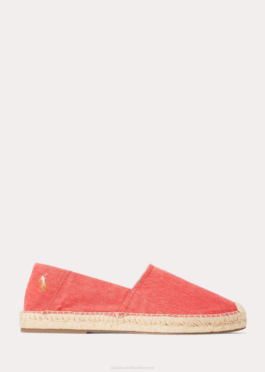 styrbord rød Mænd Ralph Lauren cevio vasket lærred espadrille Z426B2070