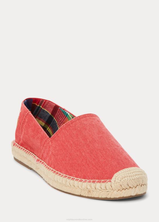 styrbord rød Mænd Ralph Lauren cevio vasket lærred espadrille Z426B2070