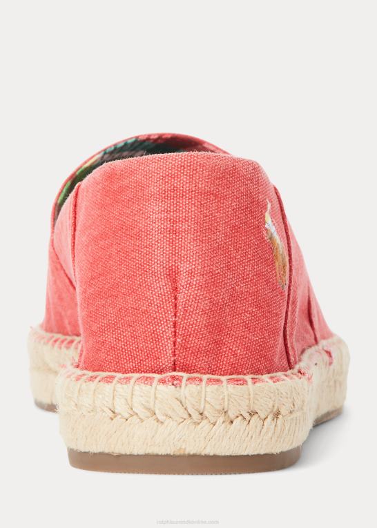 styrbord rød Mænd Ralph Lauren cevio vasket lærred espadrille Z426B2070