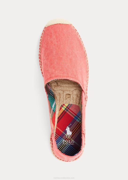 styrbord rød Mænd Ralph Lauren cevio vasket lærred espadrille Z426B2070