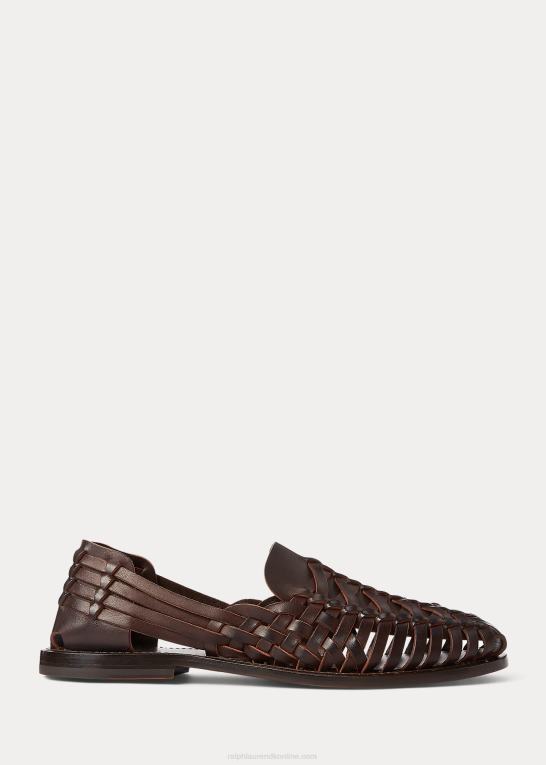 bagage brun Mænd Ralph Lauren håndvævet læder sandal Z426B2146