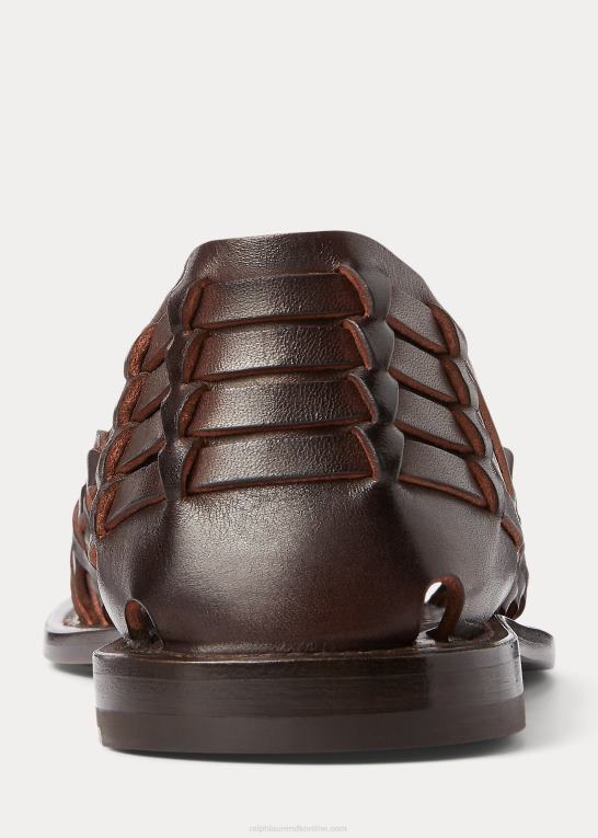 bagage brun Mænd Ralph Lauren håndvævet læder sandal Z426B2146