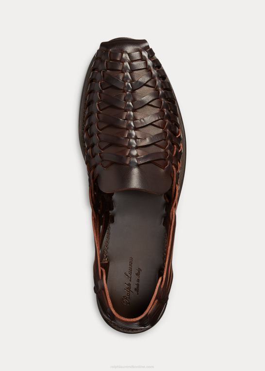 bagage brun Mænd Ralph Lauren håndvævet læder sandal Z426B2146