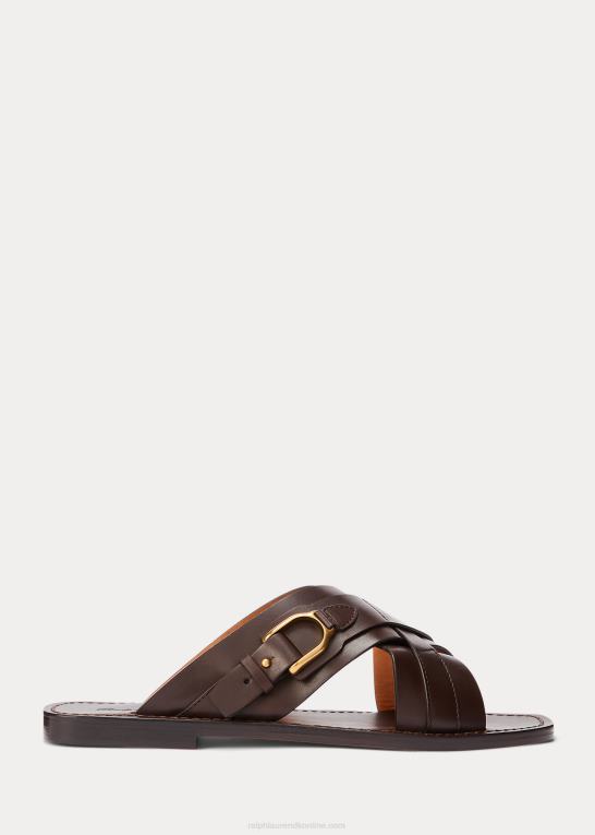 mørkebrun Mænd Ralph Lauren welington sandal i kalveskind Z426B2149