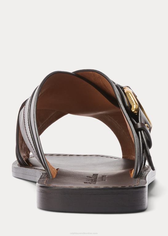mørkebrun Mænd Ralph Lauren welington sandal i kalveskind Z426B2149