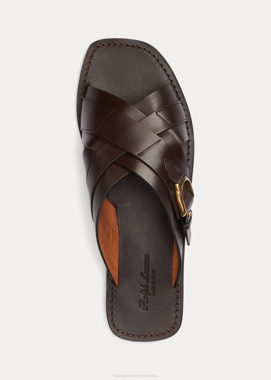 mørkebrun Mænd Ralph Lauren welington sandal i kalveskind Z426B2149