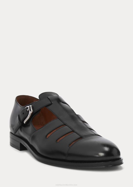 sort Mænd Ralph Lauren poleret kalveskind fisker sandal Z426B2148