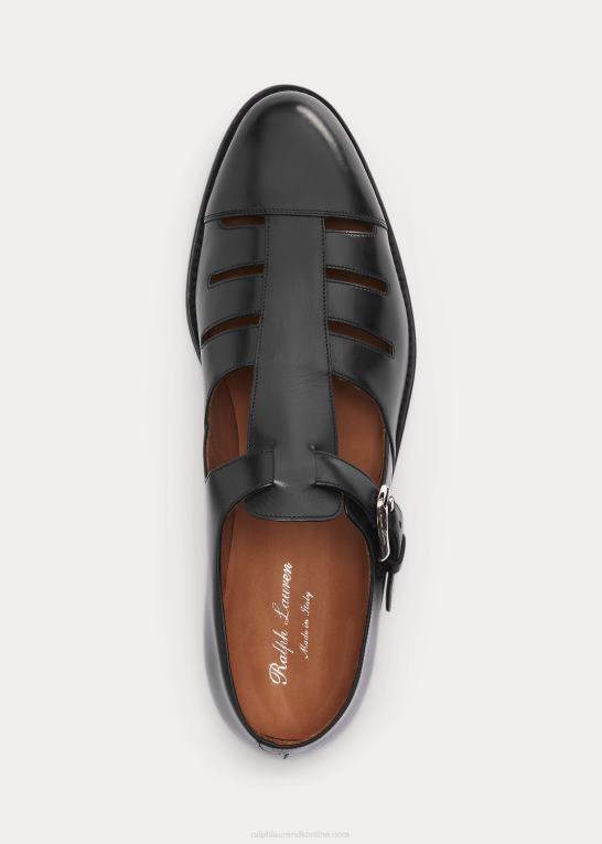 sort Mænd Ralph Lauren poleret kalveskind fisker sandal Z426B2148