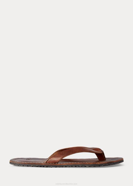 Mænd Ralph Lauren læder flip-flop Z426B2127