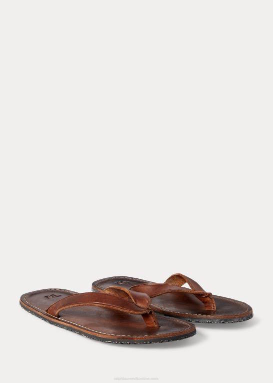 Mænd Ralph Lauren læder flip-flop Z426B2127