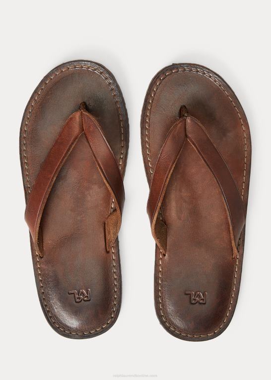 Mænd Ralph Lauren læder flip-flop Z426B2127