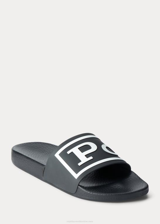 sort/hvid polo Mænd Ralph Lauren logo slide Z426B2057