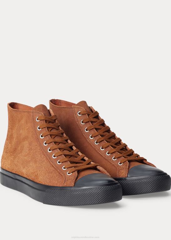 Brun Mænd Ralph Lauren mayport sneaker i ruskind Z426B2124