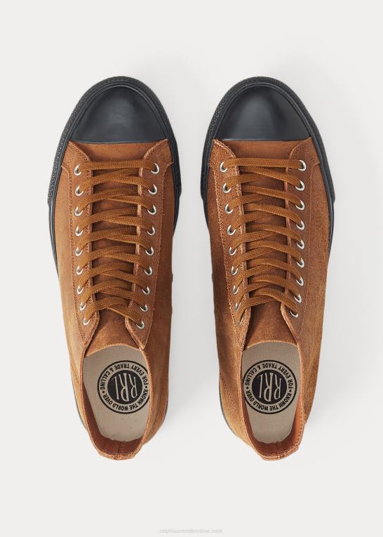 Brun Mænd Ralph Lauren mayport sneaker i ruskind Z426B2124