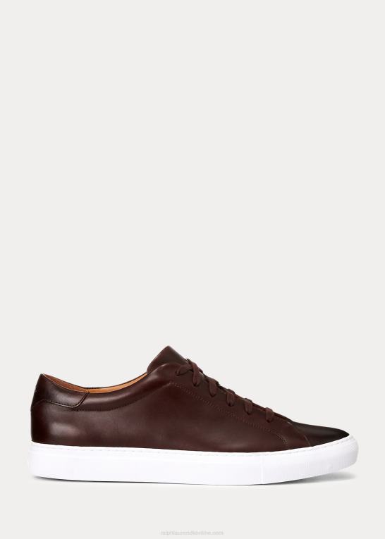 Brun Mænd Ralph Lauren sneaker i jermain læder Z426B2012