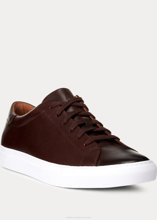Brun Mænd Ralph Lauren sneaker i jermain læder Z426B2012