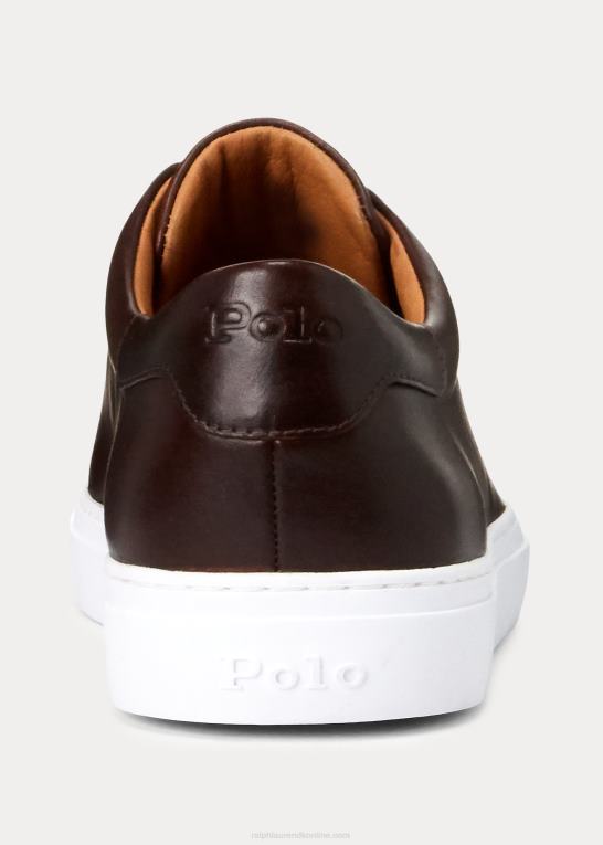 Brun Mænd Ralph Lauren sneaker i jermain læder Z426B2012