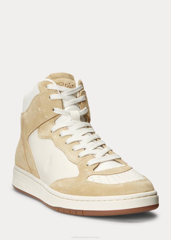Mænd Ralph Lauren bane læder-ruskind high-top sneaker Z426B2004
