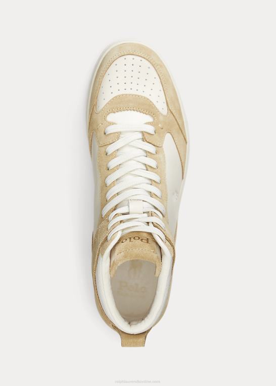 Mænd Ralph Lauren bane læder-ruskind high-top sneaker Z426B2004