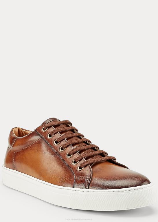 Mænd Ralph Lauren severn sneaker i poleret kalveskind Z426B2144