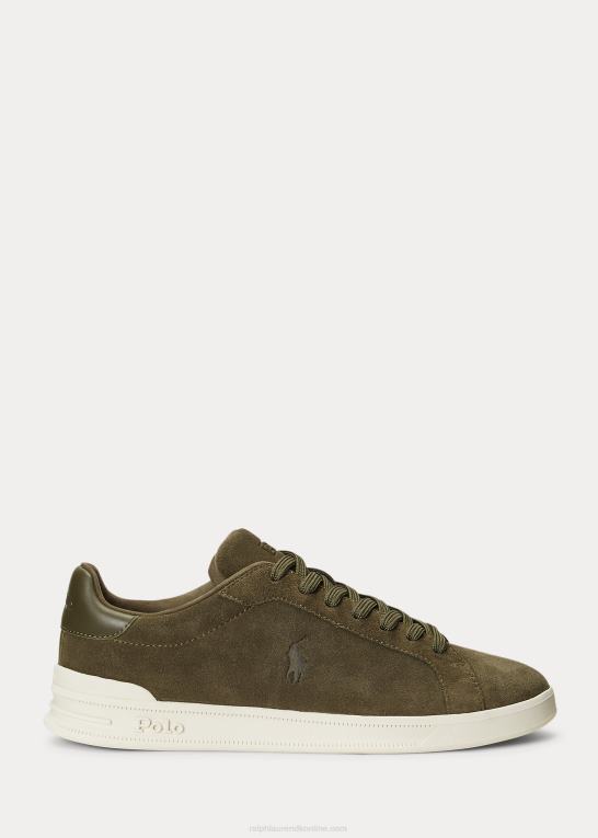 baldakin oliven Mænd Ralph Lauren Heritage Court ii ruskindssneaker Z426B8725