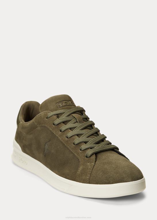 baldakin oliven Mænd Ralph Lauren Heritage Court ii ruskindssneaker Z426B8725