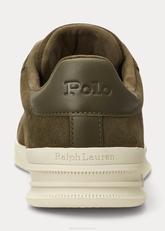 baldakin oliven Mænd Ralph Lauren Heritage Court ii ruskindssneaker Z426B8725