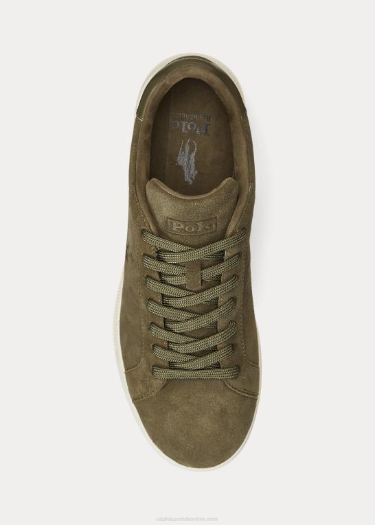 baldakin oliven Mænd Ralph Lauren Heritage Court ii ruskindssneaker Z426B8725