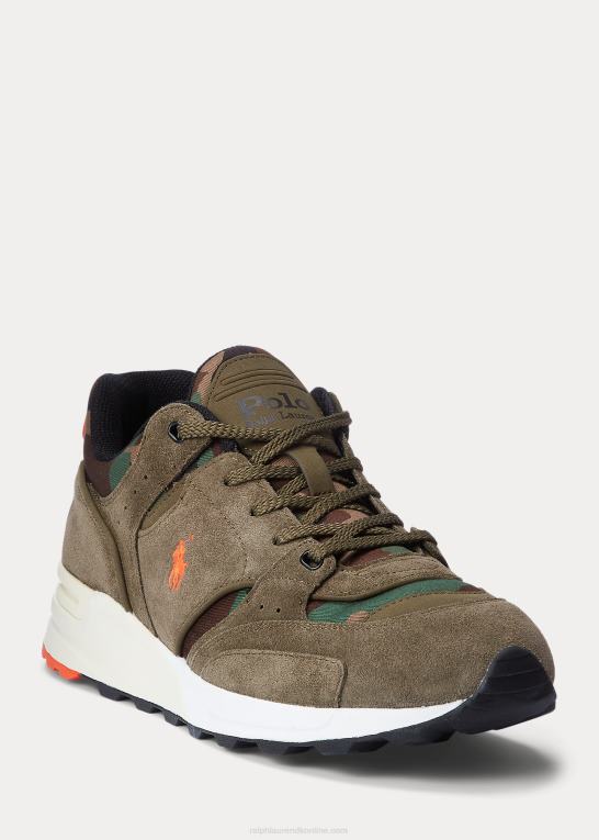 baldakin oliven Mænd Ralph Lauren trackster 200 sneaker i ruskind og twill Z426B2190