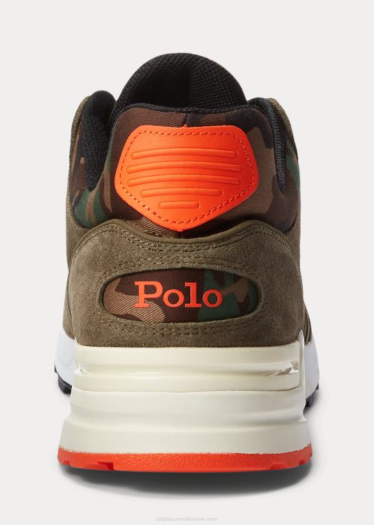 baldakin oliven Mænd Ralph Lauren trackster 200 sneaker i ruskind og twill Z426B2190