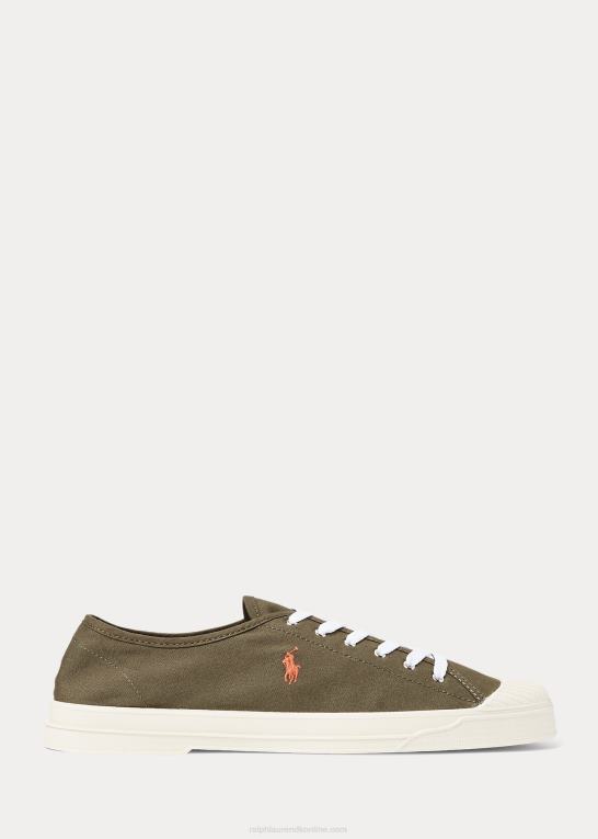baldakin oliven/orange Mænd Ralph Lauren essence 100 canvas cap-toe sneaker Z426B2046