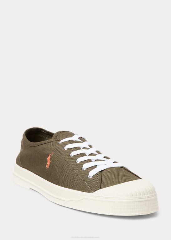 baldakin oliven/orange Mænd Ralph Lauren essence 100 canvas cap-toe sneaker Z426B2046
