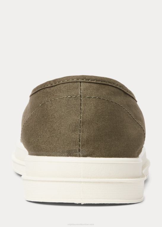 baldakin oliven/orange Mænd Ralph Lauren essence 100 canvas cap-toe sneaker Z426B2046