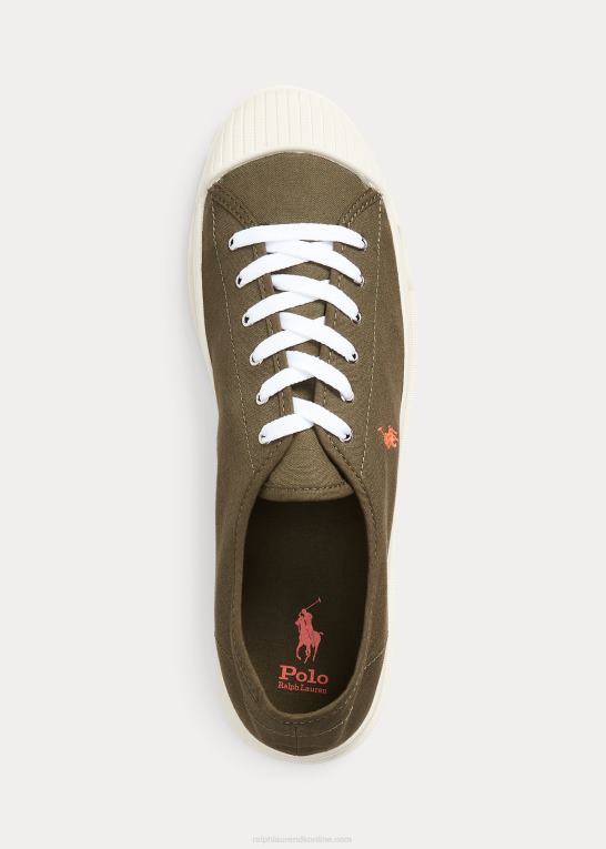 baldakin oliven/orange Mænd Ralph Lauren essence 100 canvas cap-toe sneaker Z426B2046