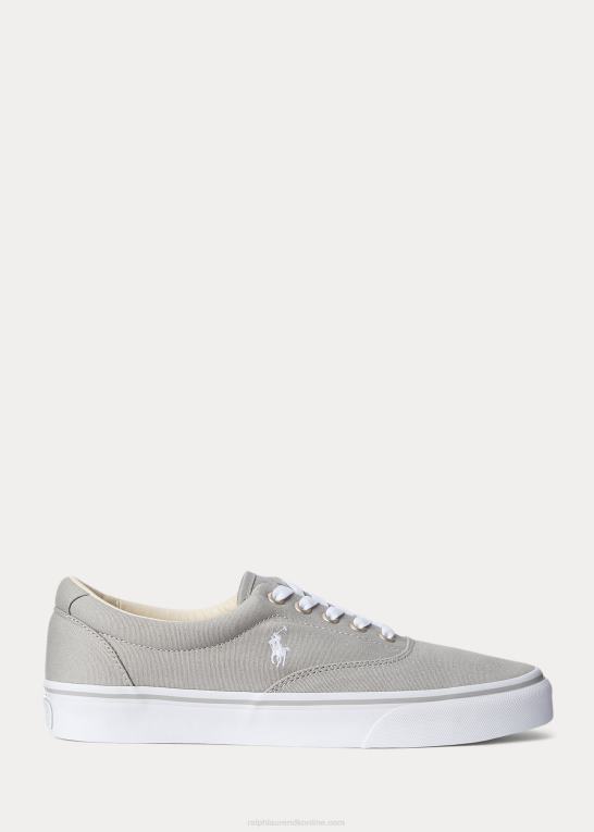 blød grå/hvid Mænd Ralph Lauren keaton canvas sneaker Z426B2202