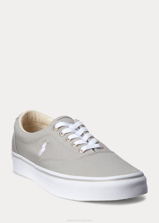 blød grå/hvid Mænd Ralph Lauren keaton canvas sneaker Z426B2202