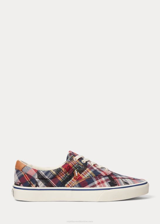blok print Mænd Ralph Lauren keaton madras sneaker Z426B2038
