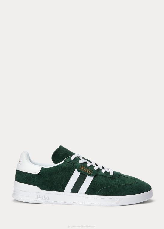 college grøn Mænd Ralph Lauren Heritage aera sneaker i ruskind Z426B2189