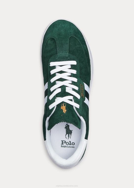 college grøn Mænd Ralph Lauren Heritage aera sneaker i ruskind Z426B2189