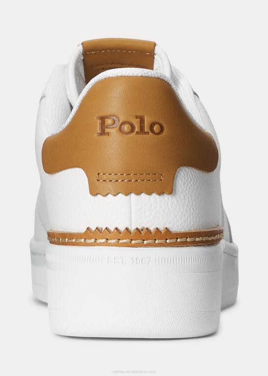deckwash hvid/tan Mænd Ralph Lauren masters court læder sneaker Z426B2010