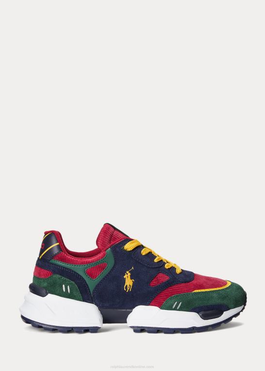 farveblok Mænd Ralph Lauren jogger sneaker i ruskind og fløjl Z426B2200